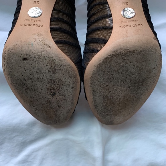 Dolce & Gabbana Black Nude Spuntata Vernice + Tulle Peep Toe Pump - Picture 6 of 12